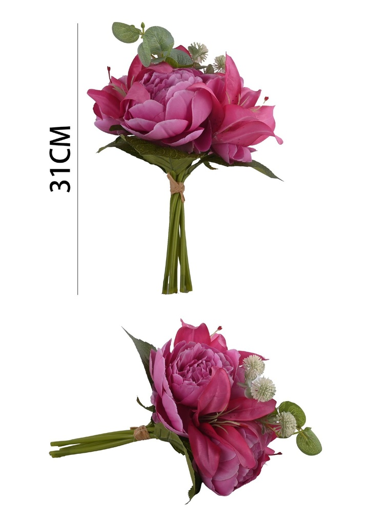 Ramo de flores artificiales de lirios y peonías