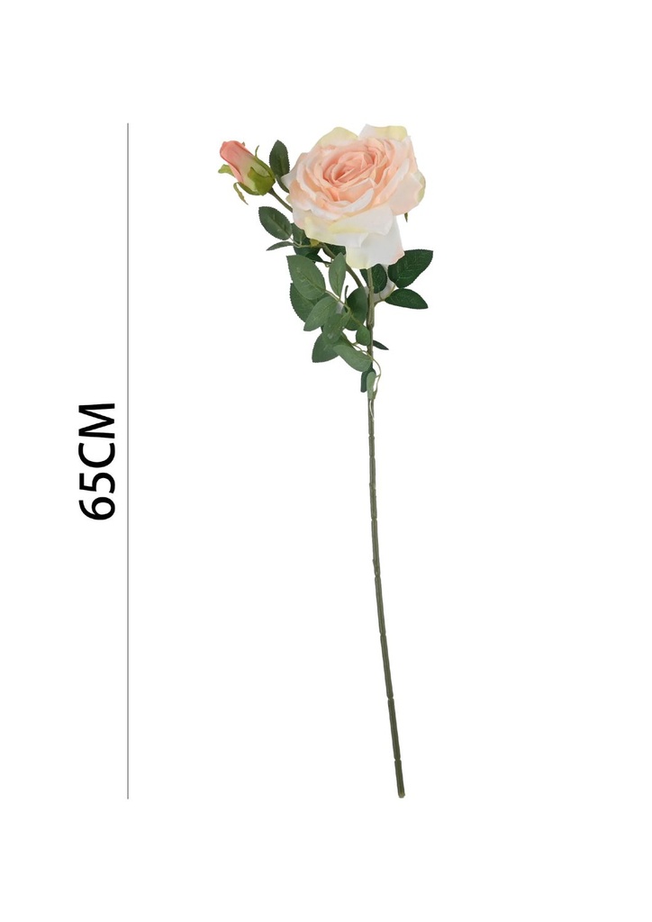 Ramo de flores artificiales - Rosa de borde grande en 65 cm