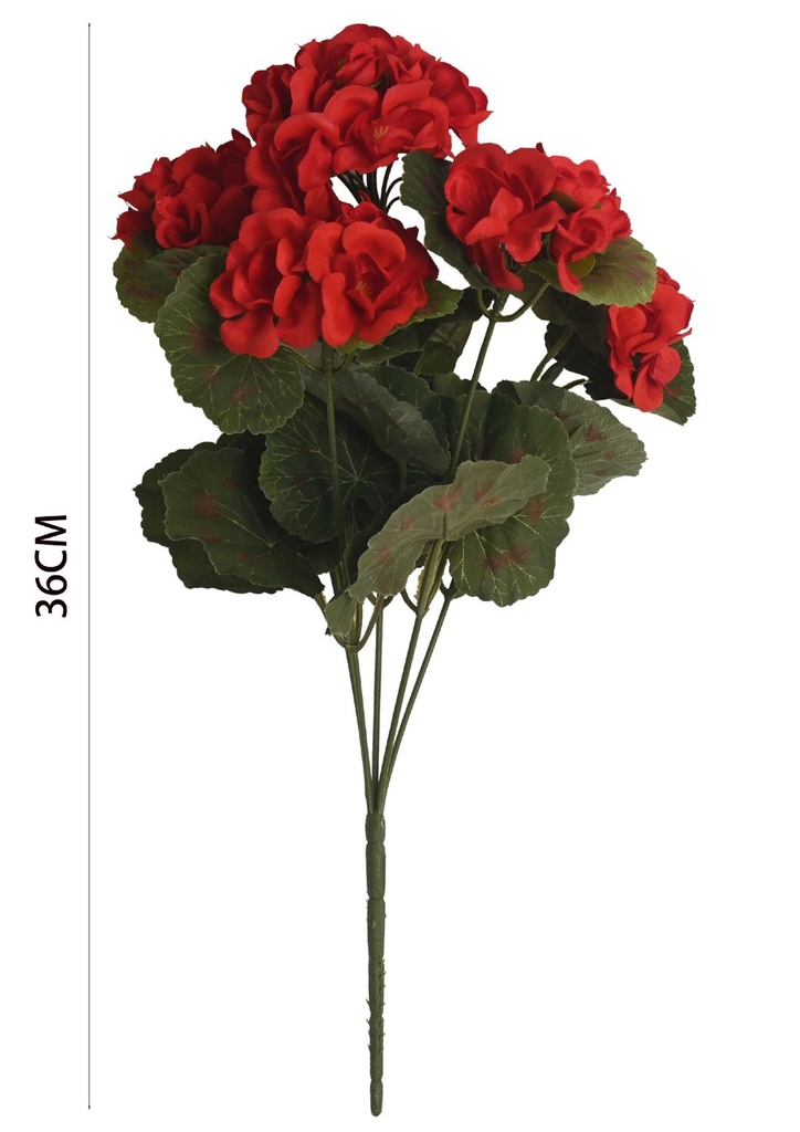 Ramo de flores artificiales - Bouquet de 5 cabezas de rosa roja