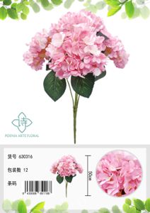 Ramo de 5 hortensias en tono rosa pálido - Bouquet decorativo