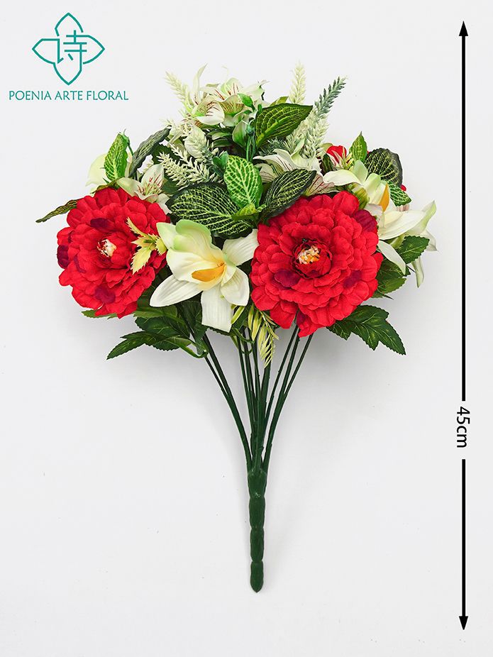 Ramo de lavanda y peonías rojas 17 cabezas - Decoración floral
