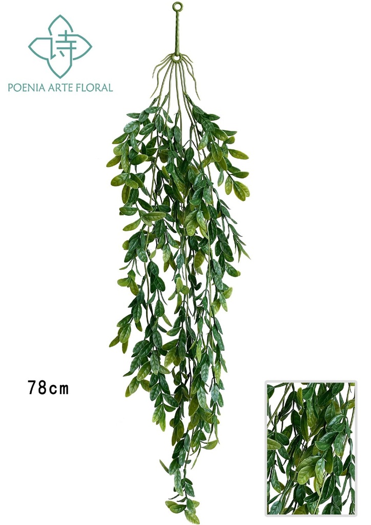 Rama de hoja pequeña con 5 cabezas encoladas - decoración de pared enredadera