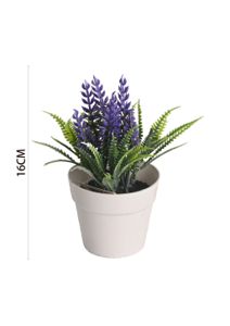 Pozuelo de lavanda artificial de 16 cm - Pequeño macetero decorativo