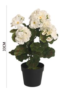 Geranio artificial en maceta mediana - Pequeño macetero decorativo