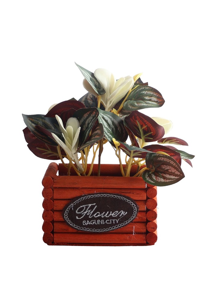 Pozuelo de flores artificiales - Pequeño macetero decorativo