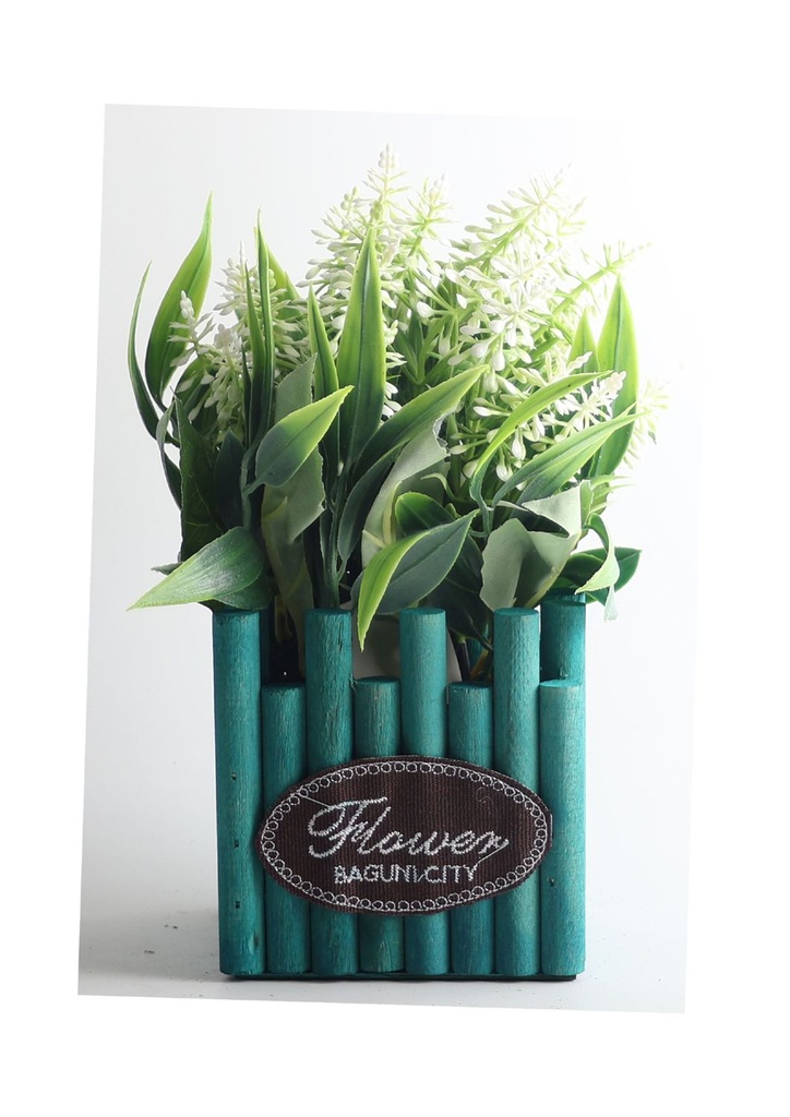 Pozuelo de flores artificiales - Pequeño macetero decorativo