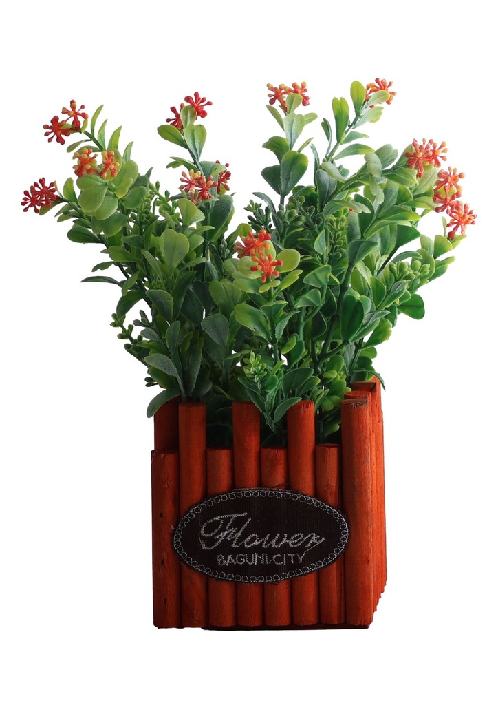 Pozuelo de flores artificiales - Pequeño macetero decorativo