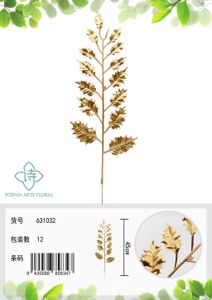 Bonsái artificial de hoja de Navidad dorada de 45 cm - Planta decorativa
