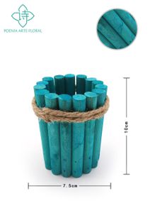 Maceta cilíndrica pequeña de madera - Maceta de madera
