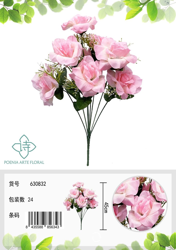 Ramo de flores de seda - 630832 Rosa (8435588806343)