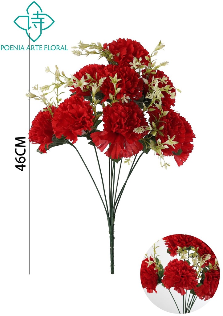 Ramo de flores de seda - 631295 Rojo