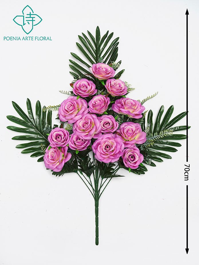 Ramo de rosas grandes moradas (14 cabezas)