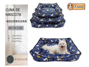 Cuna de perro 3 piezas azul hueso 1130C - La mejor opción para tu mascota