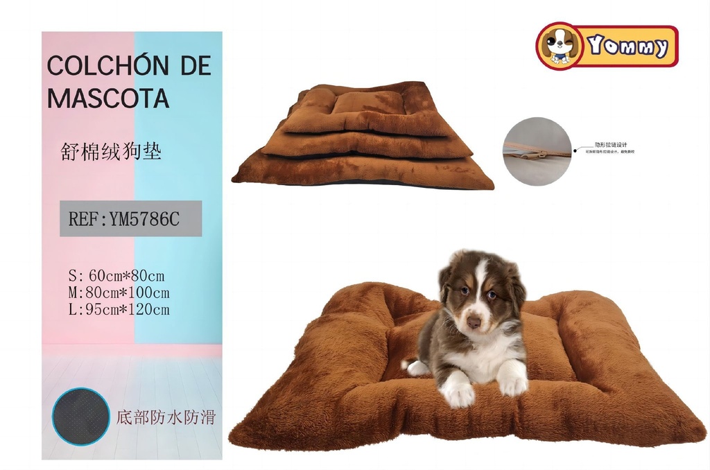 Colchoneta de perro (juego de 3 piezas) marrón oscuro - Accesorios para mascotas