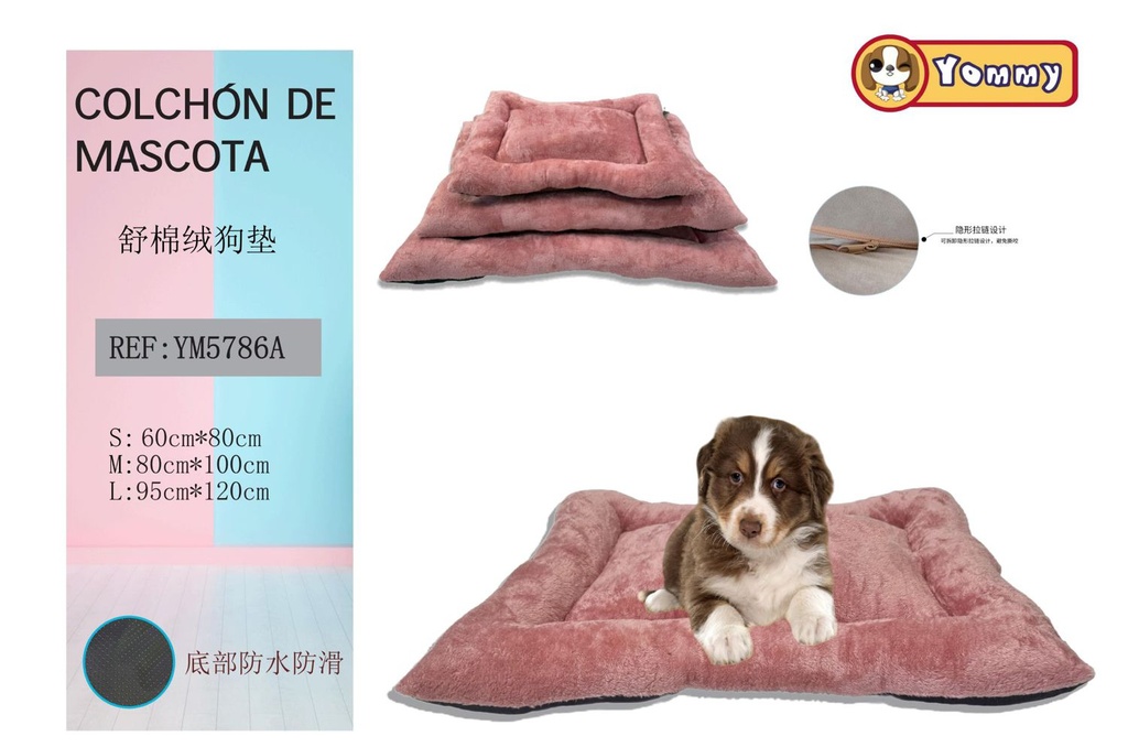 Cuna de perro de felpa larga 3 piezas beige YD-57862A - Accesorios para mascotas