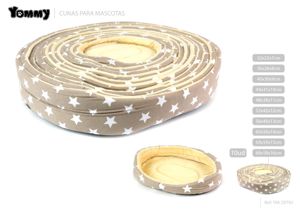 Cuna de 10 piezas de lona gris con estrellas 68x58x16 cm - Accesorios para mascotas
