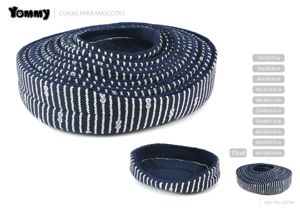 Cuna de 10 piezas de lona azul oscuro con rayas 68x58x16 cm - Accesorios para mascotas