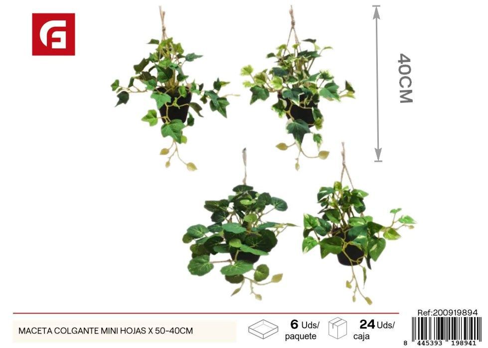 Maceta colgante mini con hojas de 40-50 cm - Decoración para jardines