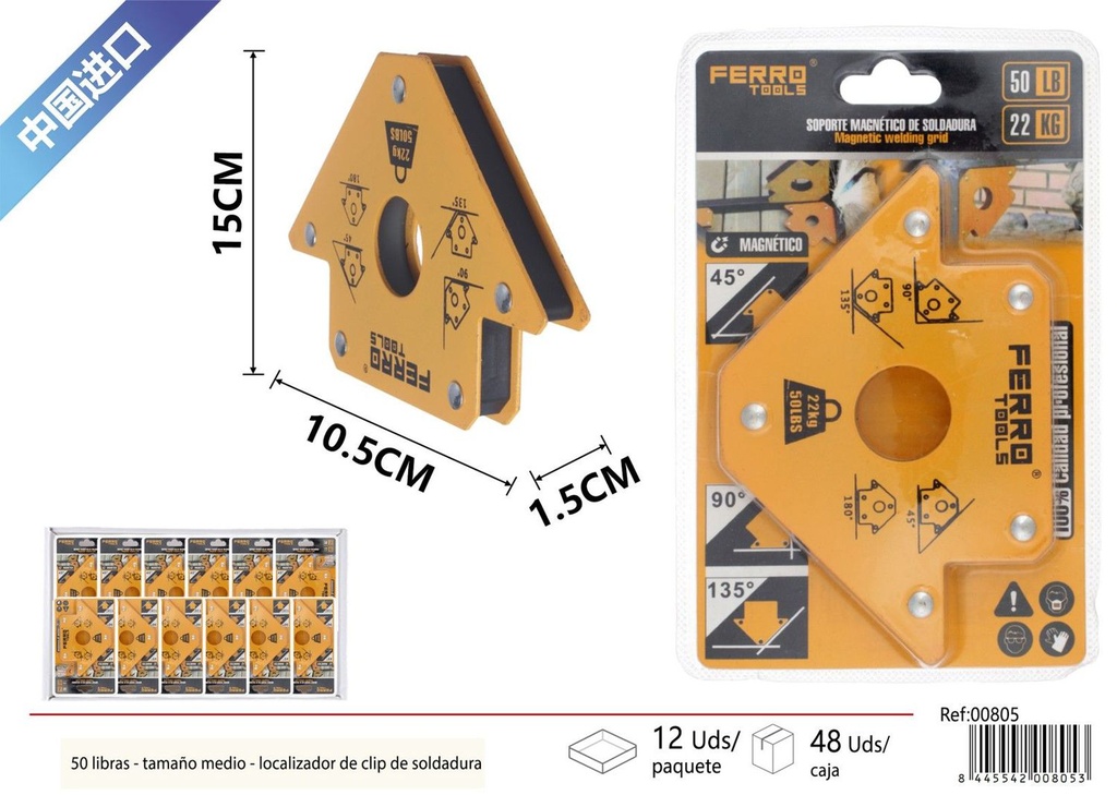 Escuadra magnética para soldar 50 lb - Herramienta de soldadura y precisión