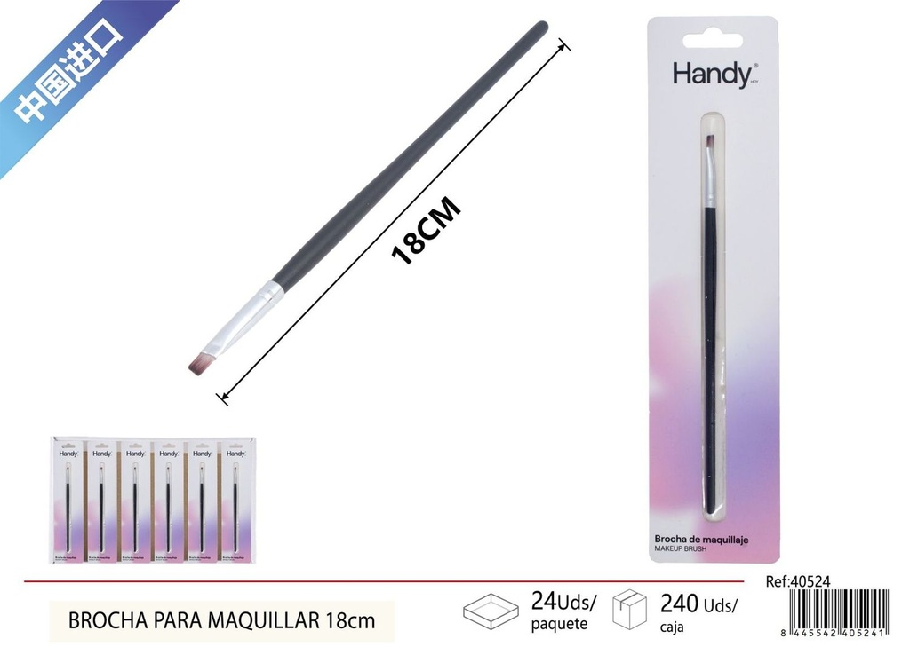 Brocha para maquillar de cejas angulada 18cm - Accesorios de maquillaje y cosméticos