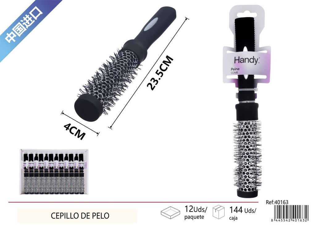 Cepillo de pelo con mango redondo - Accesorios de belleza para el cabello