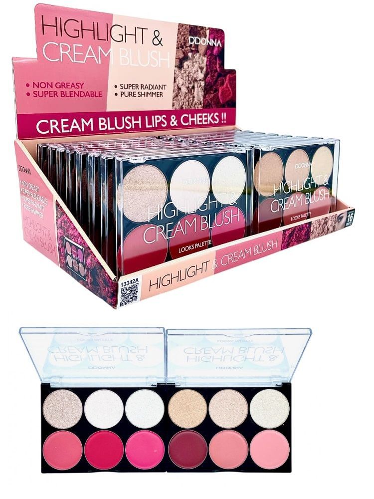 Highlight & Cream Blush 16 unidades 13342A DD - Maquillaje