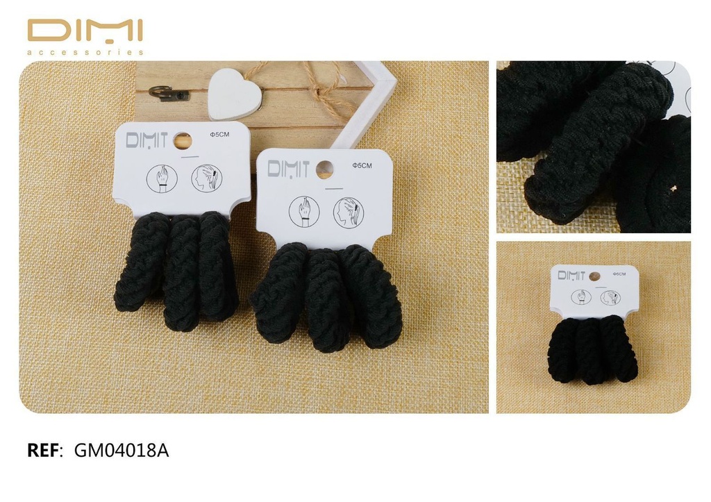 Goma de pelo 5 cm 12 unidades - Accesorios prácticos