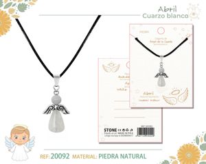Colgante ángel de la guarda de cuarzo blanco - Joyería con significado