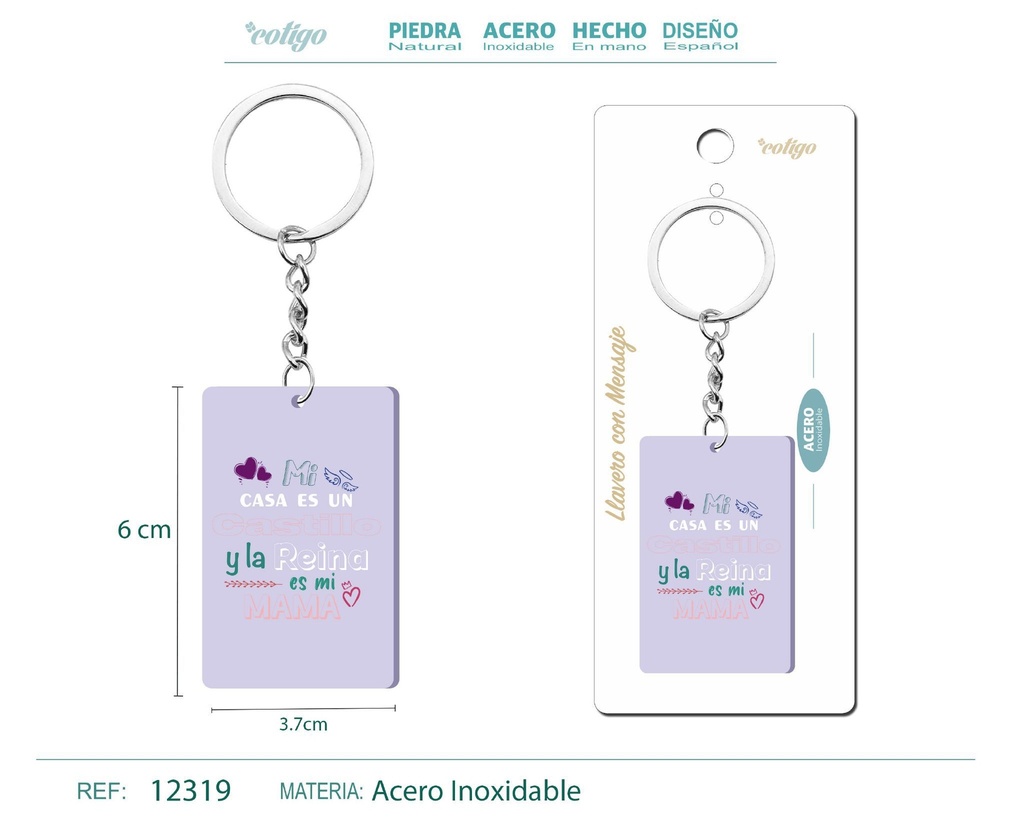 Llavero colorido con mensaje y accesorio de acero - Artículos de regalo