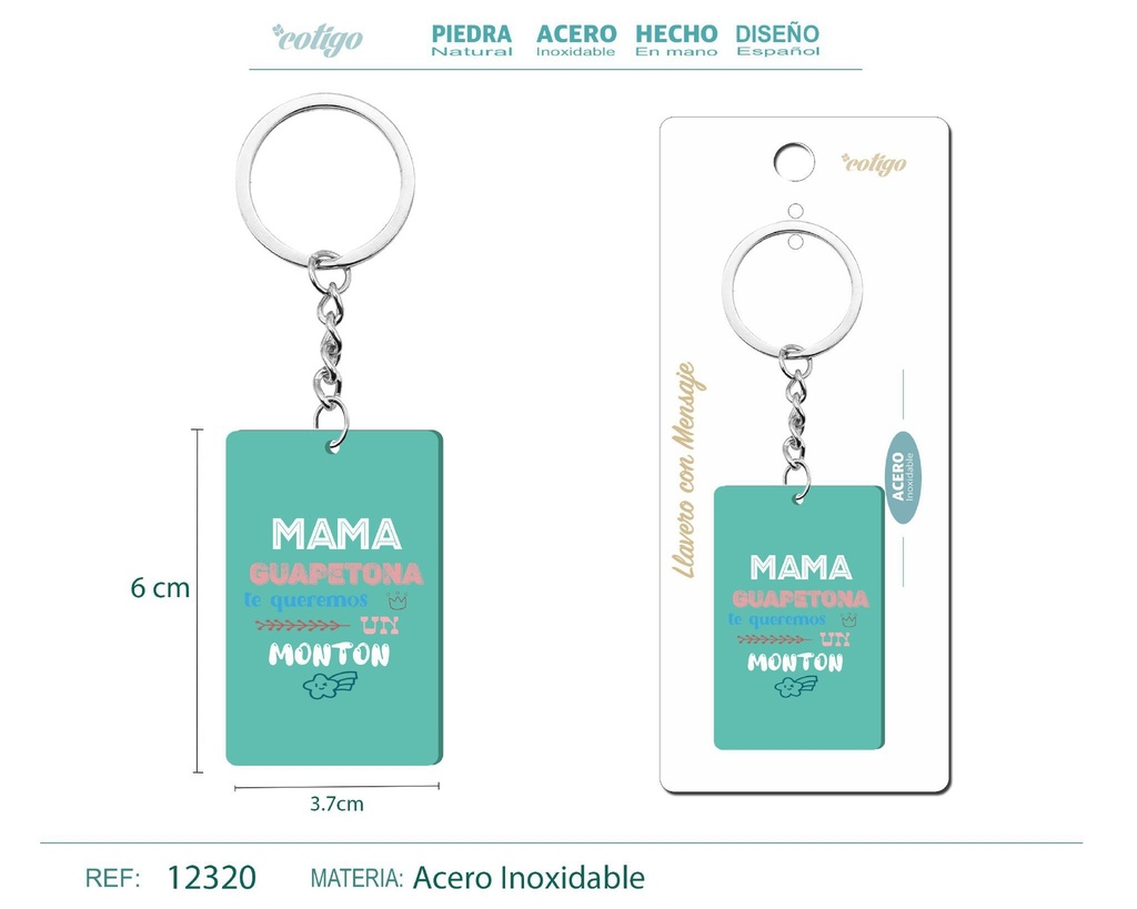 Llavero con mensaje y accesorio de acero - Accesorios personales y de regalo