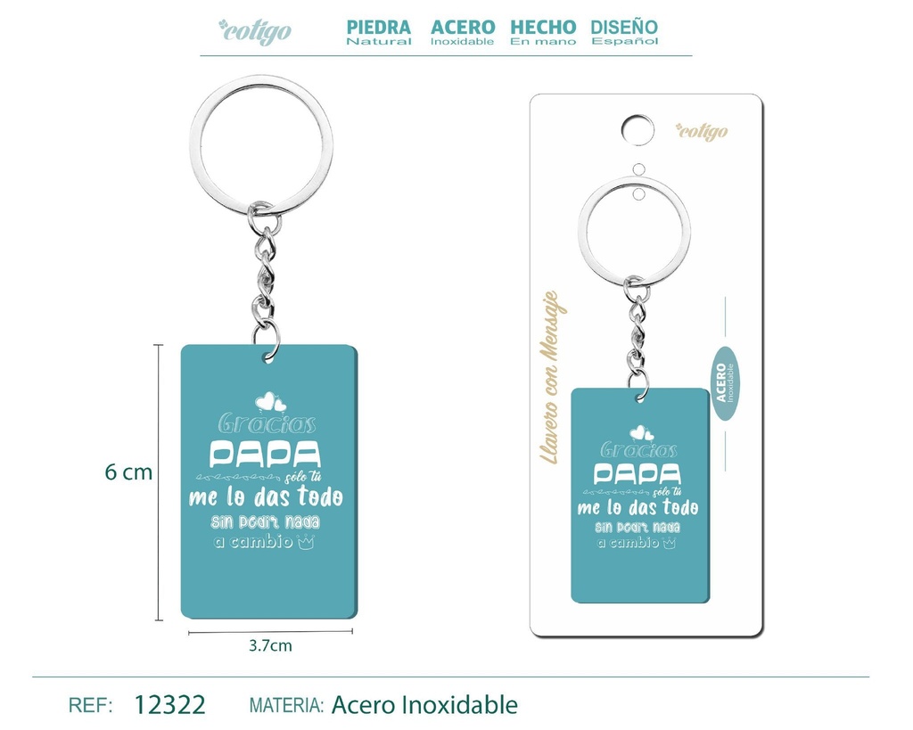 Llavero con mensaje colorido con accesorio de acero - Accesorios y llaveros