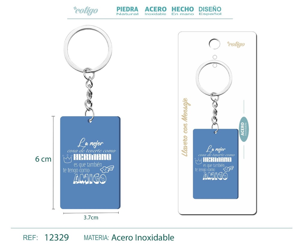 Llavero con mensaje colorido con accesorio de acero - Accesorios y llaveros