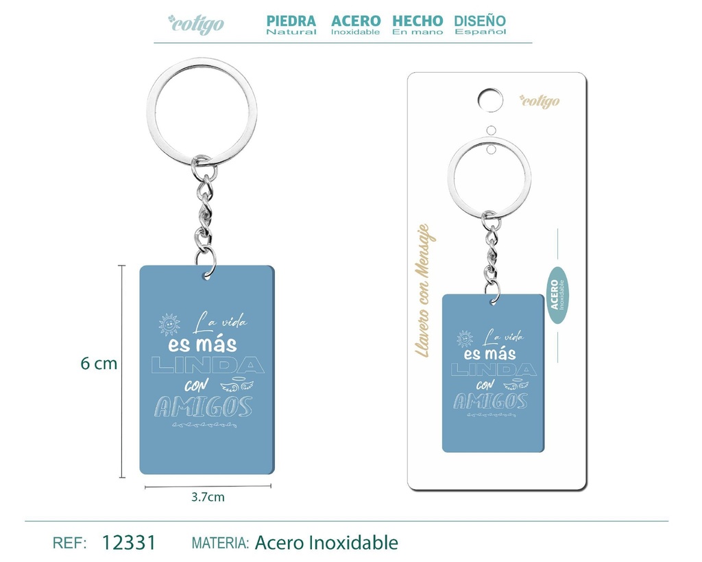 Llavero con mensaje y accesorio de acero - Accesorios personales y de regalo