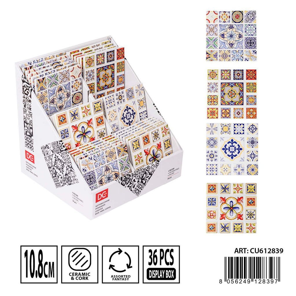 Posavasos de cerámica 10.8x10.8 cm - Utensilios de mesa