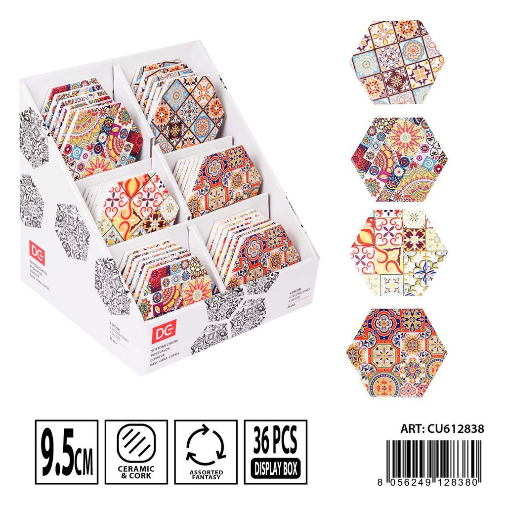 Posavasos de cerámica 9.5x9.5 cm - Utensilios de mesa