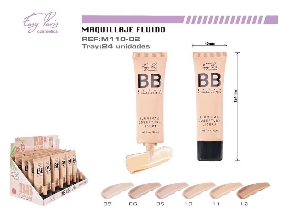 Base BB Cream ligera 24/U 288/U - Maquillaje y cosméticos