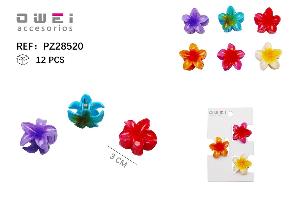Pinza de pelo 3P 3CM 12/U PZ28520 OW - Accesorios para el cabello