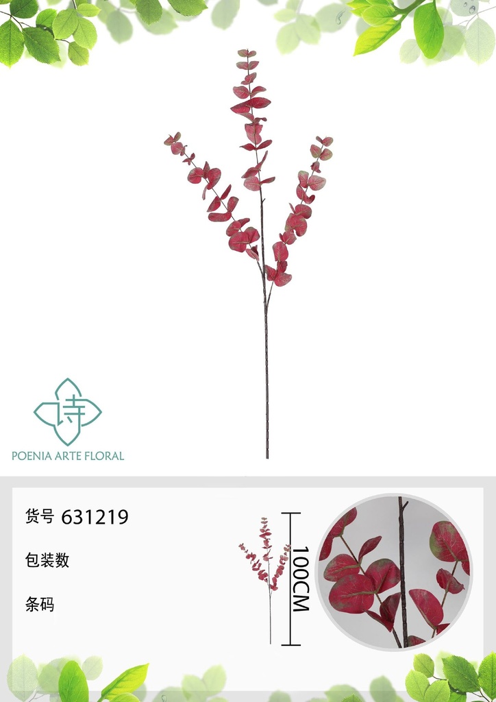 Rama de eucalipto de 3 puntas - Decoración floral