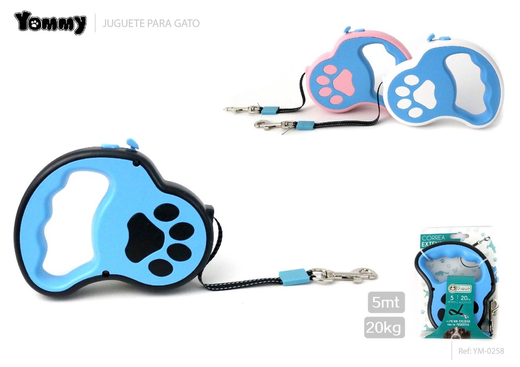 Correa extensible para mascotas de 5m - Accesorios de paseo para gatos y perros