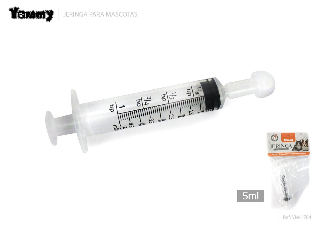 Jeringa para mascotas 5ML - Utensilio veterinario