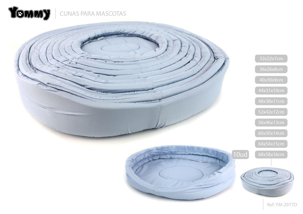 Cuna de 10 piezas de poliéster azul 68*58*16CM - Accesorios de descanso para mascotas
