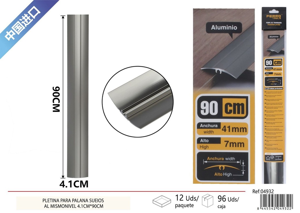 Perfil de transición para suelo 4.1*90cm champán - Accesorios de instalación de suelos