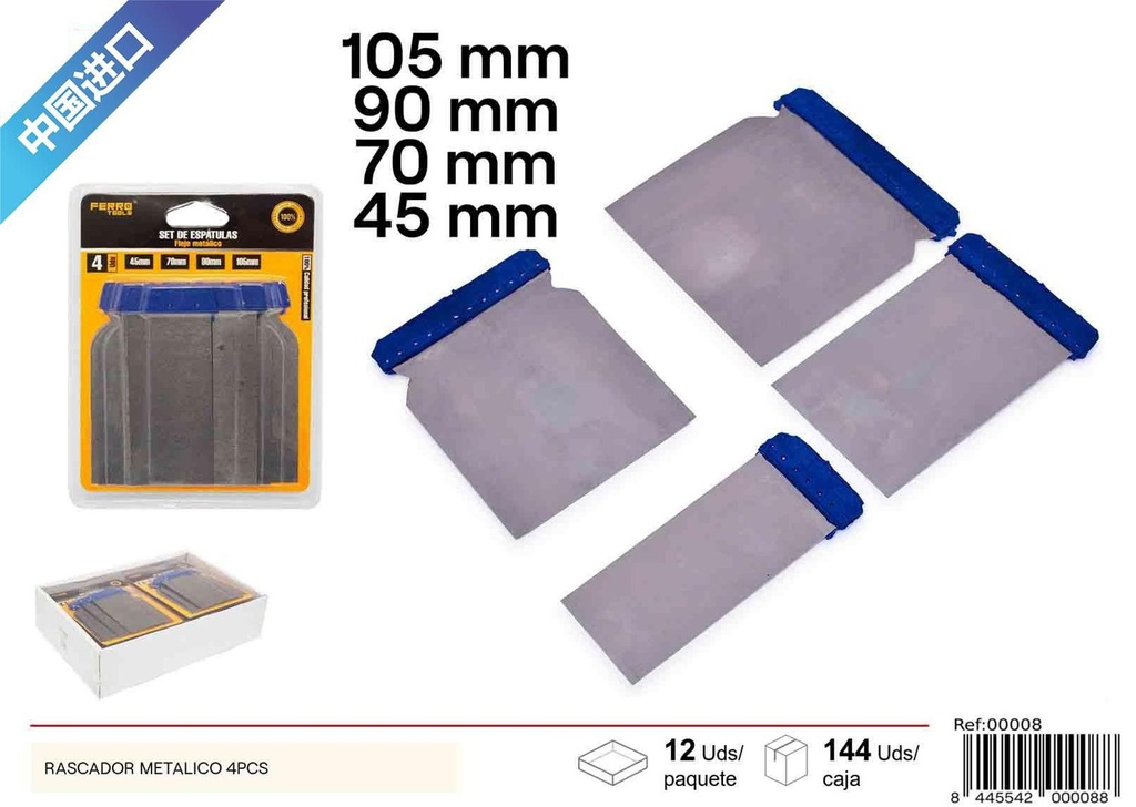Rascador metálico 4 pcs - Herramientas de albañilería