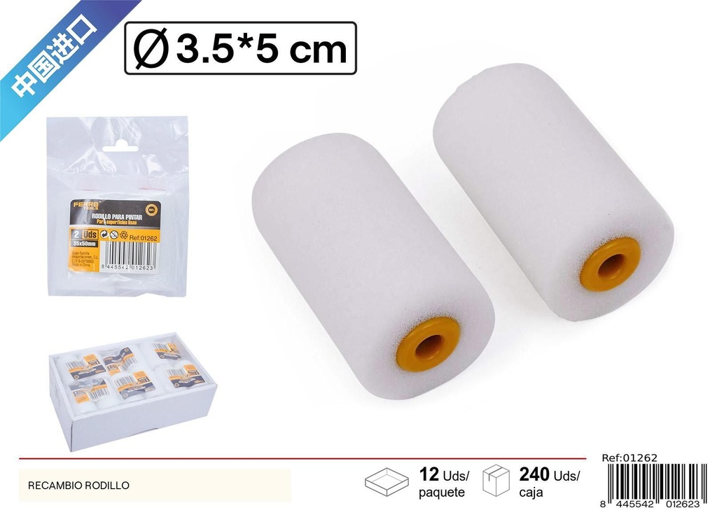 Recambio de rodillo de pintura pelo corto 5cm - Rodillos de pintura y accesorios