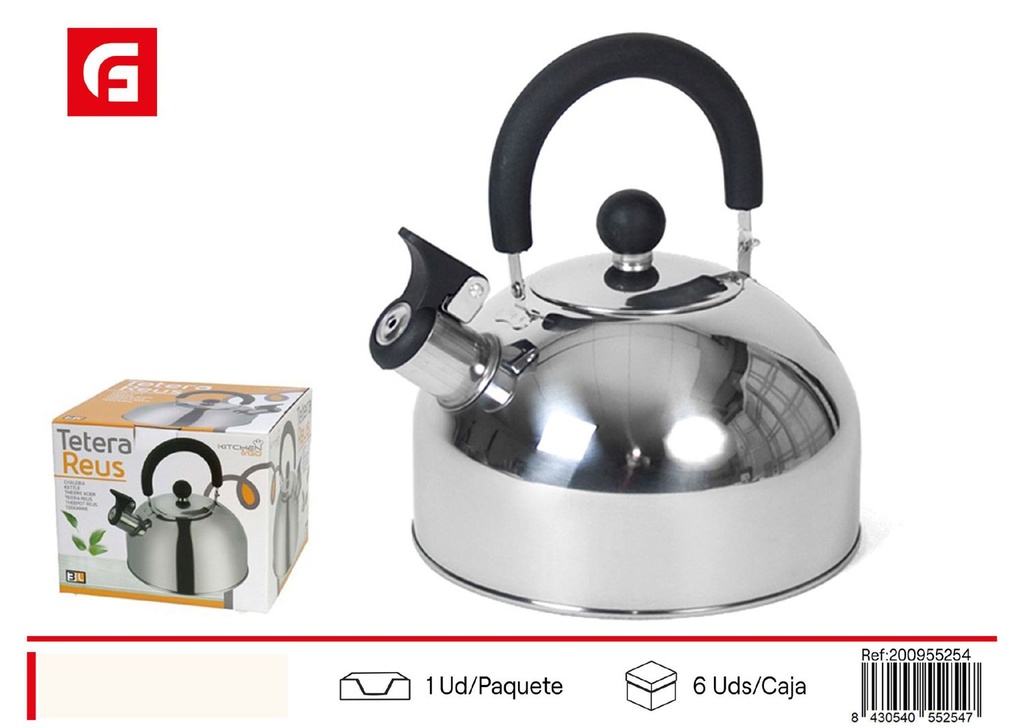Tetera Reus 3lt. acero inoxidable - Utensilios de cocina