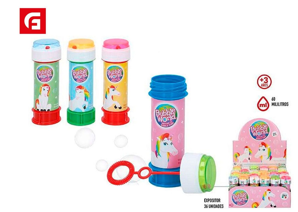 Pompitas de jabón 60ml unicornio - Juguetes de pompas