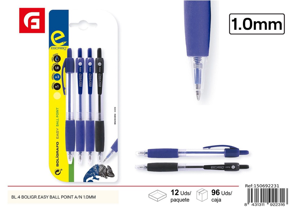Bolígrafo a/n Easy Ball Point 1.0mm - Material escolar y escritura