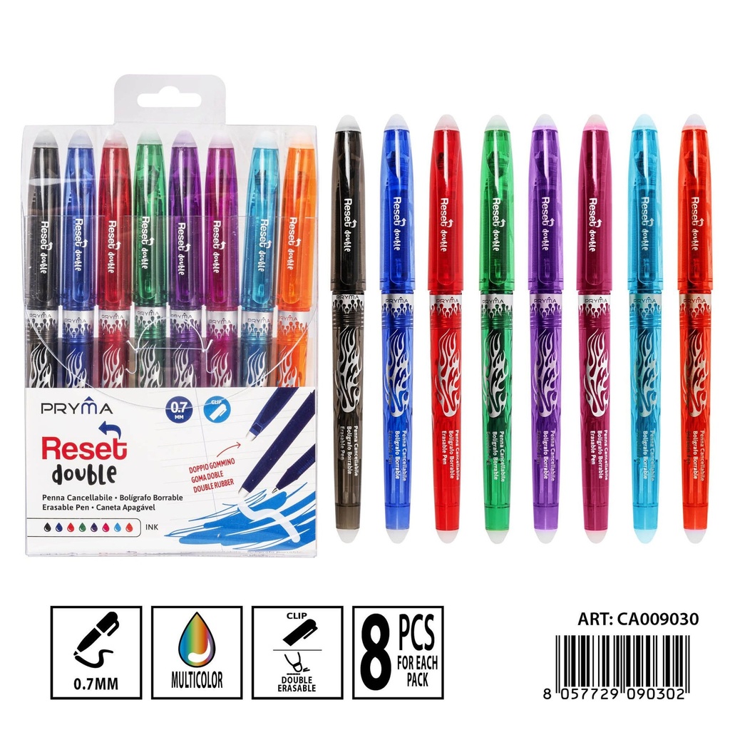 Bolígrafo borrable 0.7 mm 8 piezas - Papelería de escritura