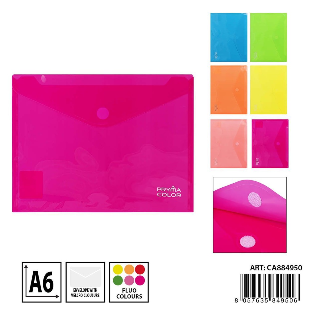 Carpeta de velcro A6 125X179MM flúo - Carpetería y organización de documentos