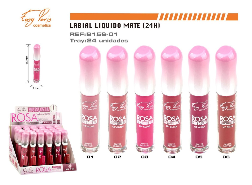Lip gloss 24 horas 24 unidades - Cosmética y maquillaje